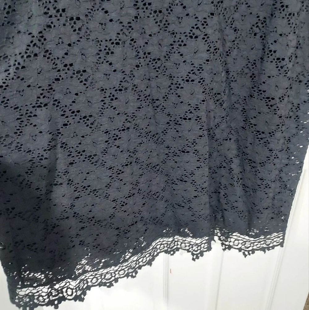 Alfani Woman Black Sleeveless Floral Lace Dress in Size 3X - Picture 6 of 9